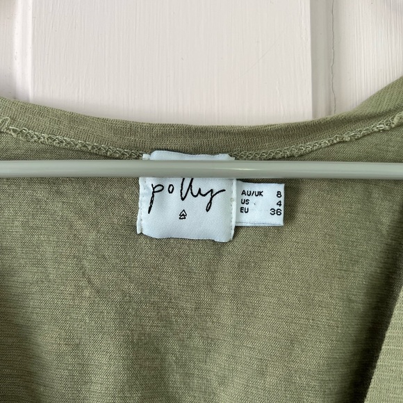 JAMISON Reid Princess Polly Crop Top in Khaki - Picture 2 of 8